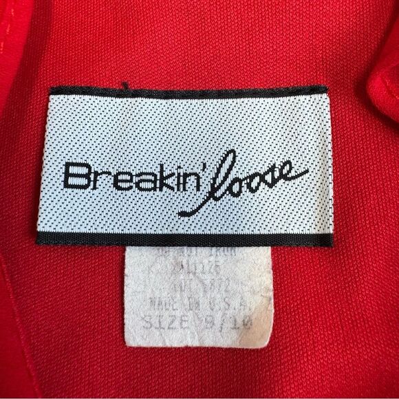 Breakin' Loose Women Faux Wrap Asymmetrical Dress Ruffle 9 10 Bright Red Vintage - Picture 5 of 13